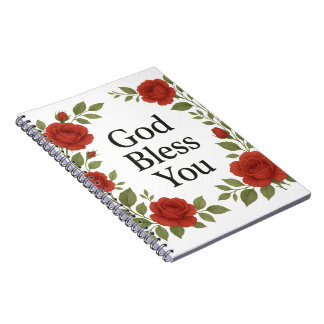 Carnet God Bless You Religious Rose Floral Cards