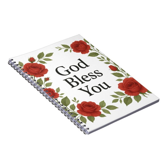 Carnet God Bless You Religious Rose Floral Cards (Côté Droit)