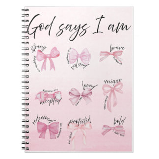 Carnet "God says I am..." Spiral Notebook