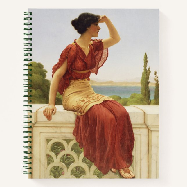 Carnet Godward Le Signal Belle Femme Portrait Art (Devant)