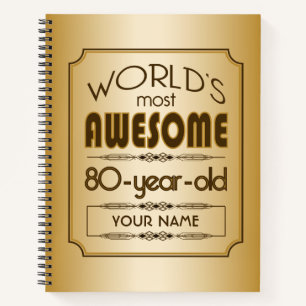 Carnet Gold 80th Anniversaire Célébration World Meilleu