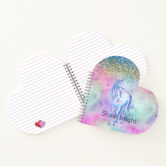 Carnet Gold Aqua Parties scintillant Purple Unicorn Étinc (Intérieur)