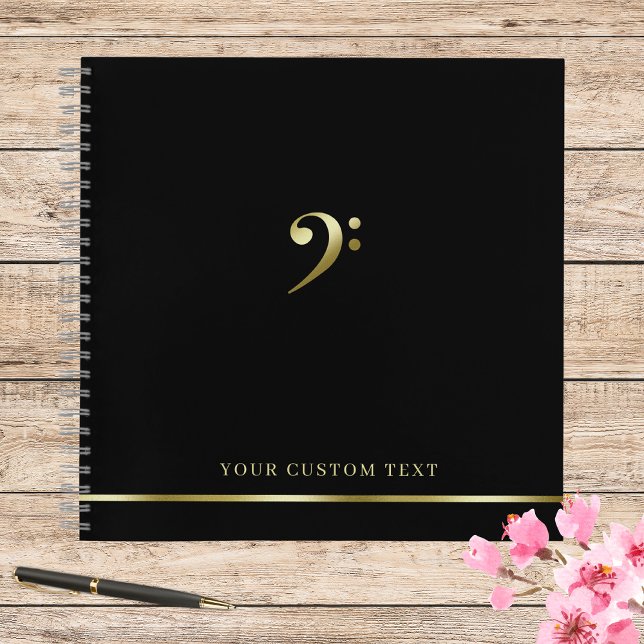 Carnet Gold Bass Clef Music Office Enseignant élégant (Créateur téléchargé)