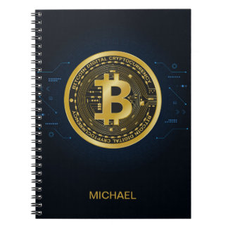 Carnet Gold Bitcoin Cryptomonnaie Nom personnalisé