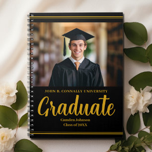 Carnet Gold Black Graduate Formal Graduate Keepsaké