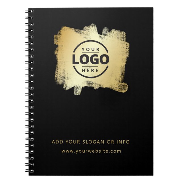 Carnet Gold Brush Black Modern Company Logo (Devant)