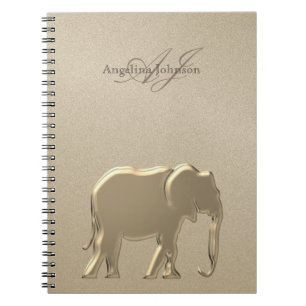 Carnet Gold Elephant Luxury Monogramme