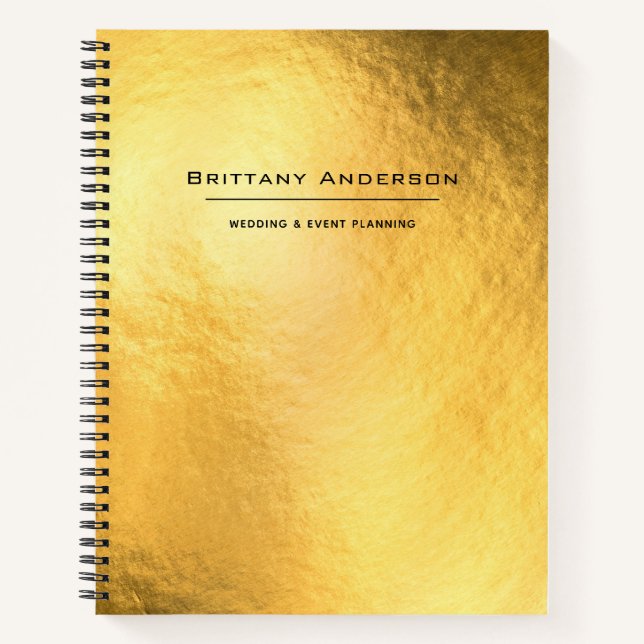 Carnet Gold Foil Black Typographie Plan d'entreprise (Devant)