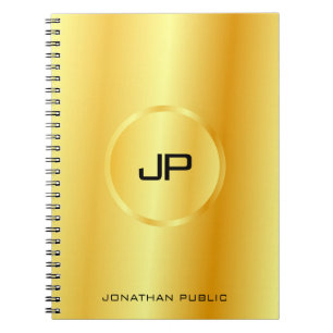 Carnet Gold Look Moderne élégant Monogramme Modèle tendan