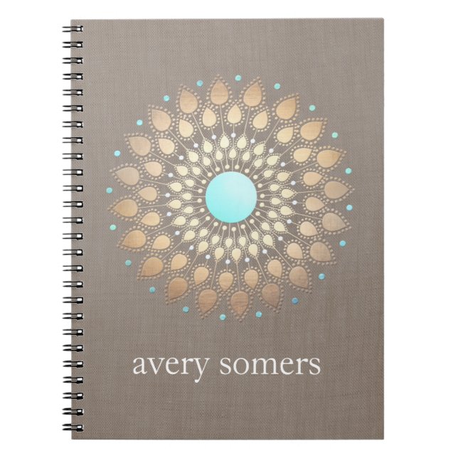Carnet Gold Lotus Mandala Bien-être naturel (Devant)