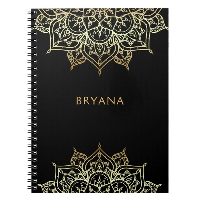 Carnet Gold Mandala Black Chaleur Glam moderne (Devant)
