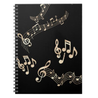 Gold Music Notes sur Black