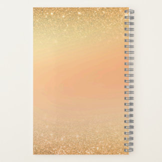 Carnet Gold & Orange Notebook with Sparkle Glam Aesthetic