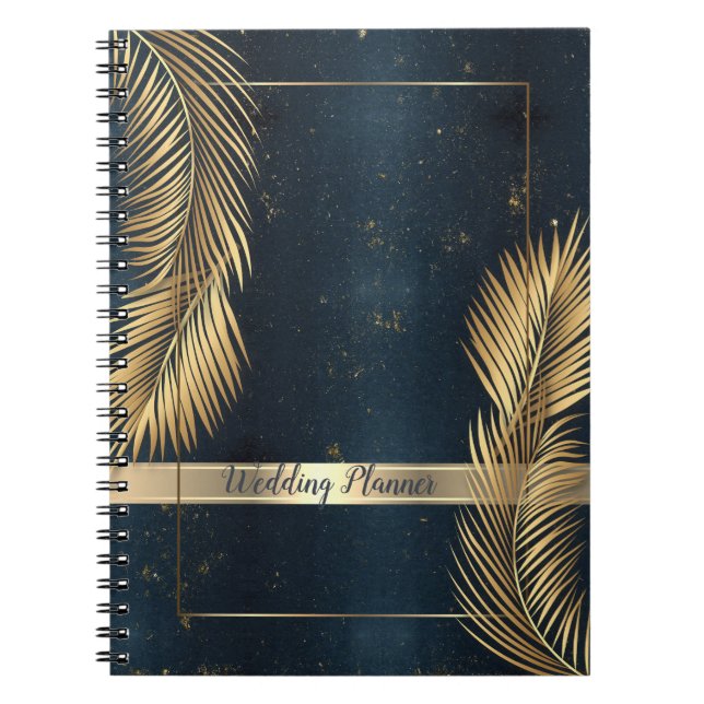 Carnet Gold Palm Feuille Beach Wedding (Devant)