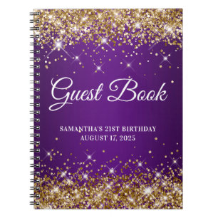 Carnet Gold Parties scintillant Royal Purple 21e Annivers