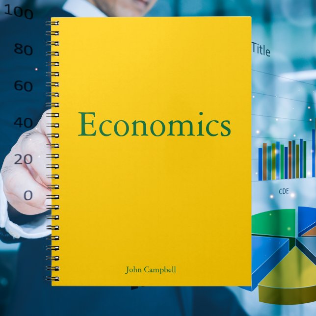 Carnet Gold Personnalisé Économie Éducative (Empower Economics Learning: Compile Insights and Notes in our Gold Colored Personalized Notebook.)