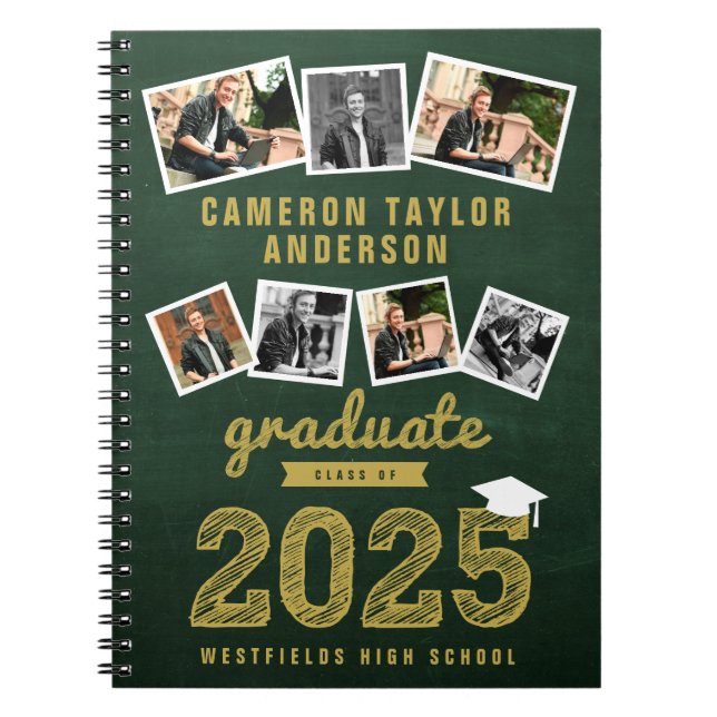Carnet Gold Sketch 2025 Grad 7 - Collage photo Graduation (Devant)