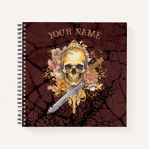 Carnet Gold Skull