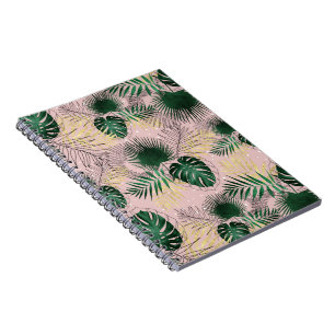 Carnet Gold tropical leaves et doddles design