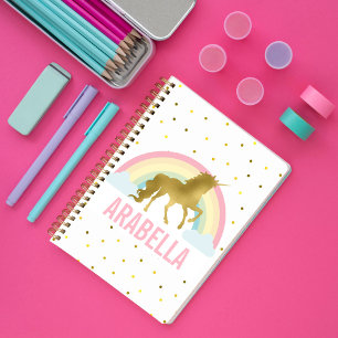 Carnet Gold Unicorn Girls