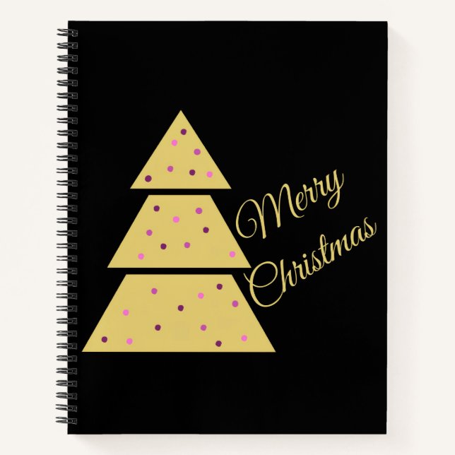 Carnet Golden Christmas Tree Spiral Notebook (Devant)