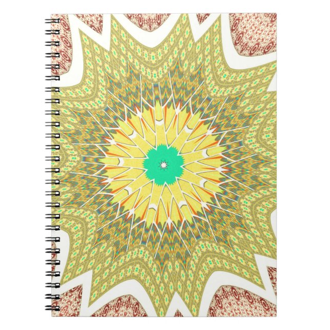 Carnet gOLDEN JAUNE motif tribal d'origine africaine (Devant)