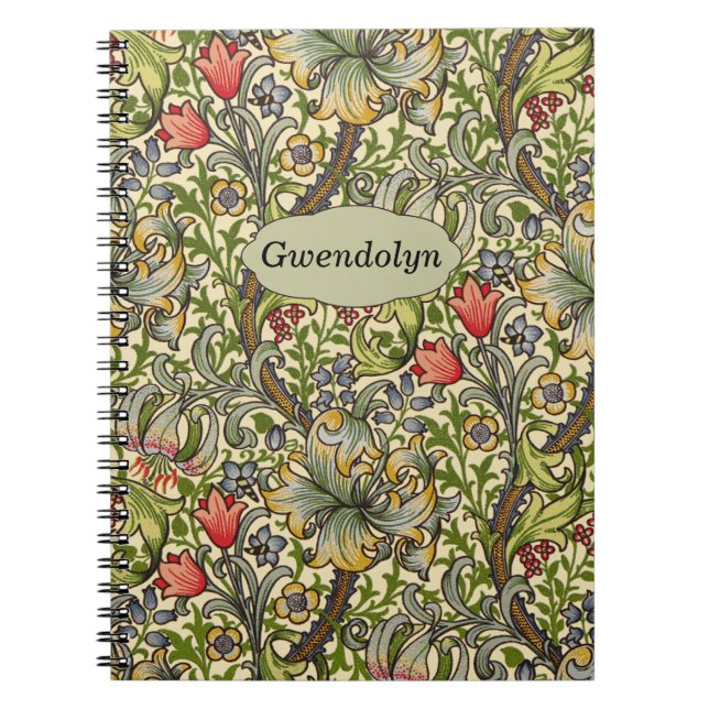 Carnet Golden Lily William Morris Vintage (Devant)