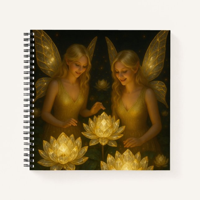Carnet Golden Lotus Fairy Gift Magical Fantasy (Devant)