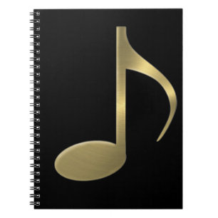 Carnet Golden Music Note Spiral Notebook