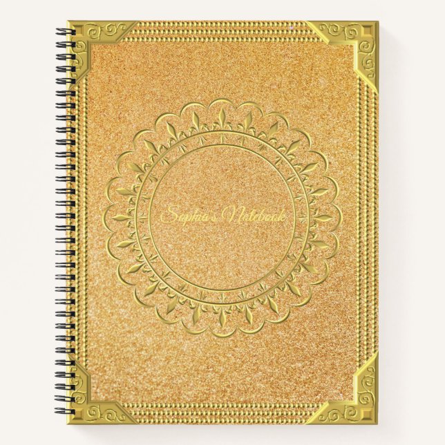 Carnet Golden Personnalisable Baroque (Devant)