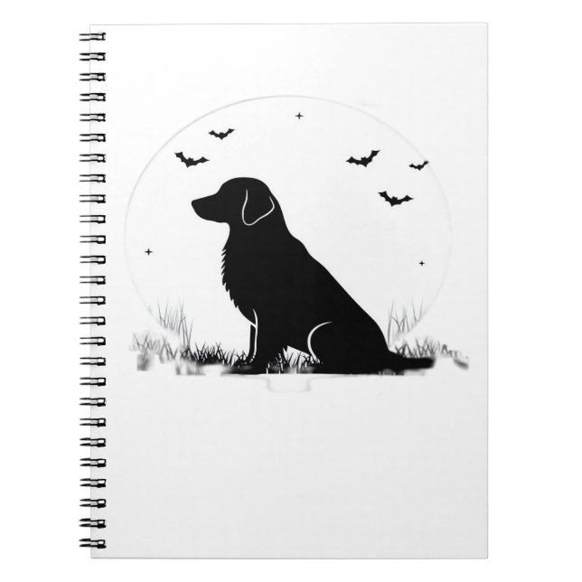 Carnet Golden Retriever Chien - Halloween Moon Silhouette (Devant)