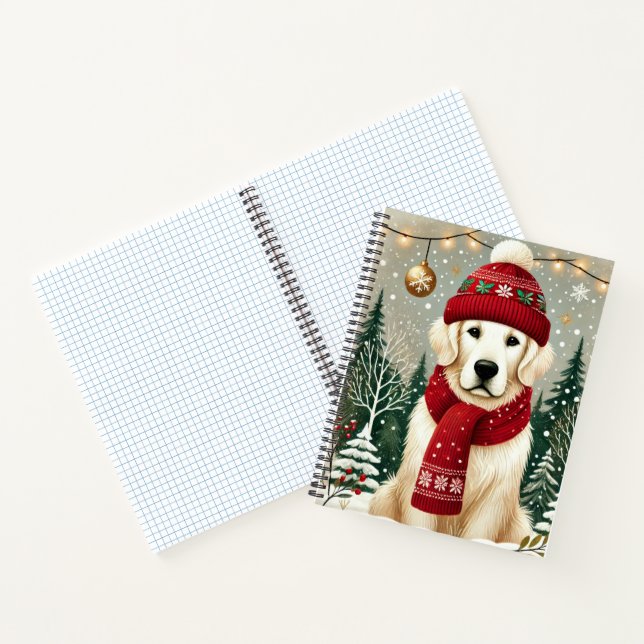 Carnet Golden Retriever con suéter festivo: ambiente navi (Intérieur)