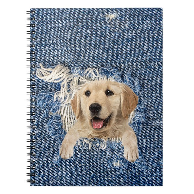 Carnet Golden Retriever dans Denim Hole (Devant)