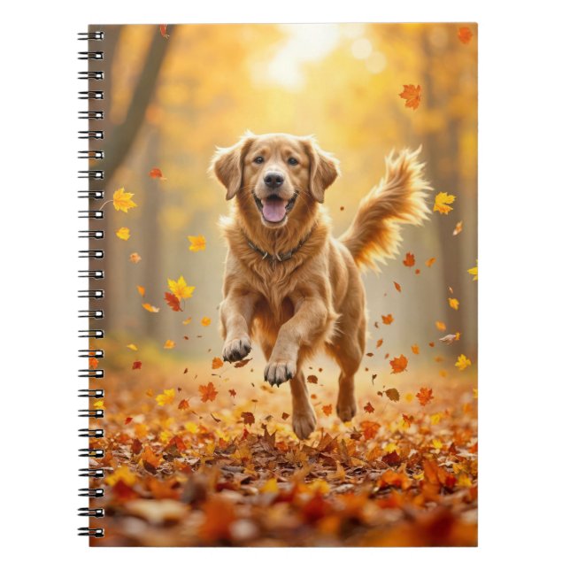 Carnet Golden Retriever En Automne Woods (Devant)