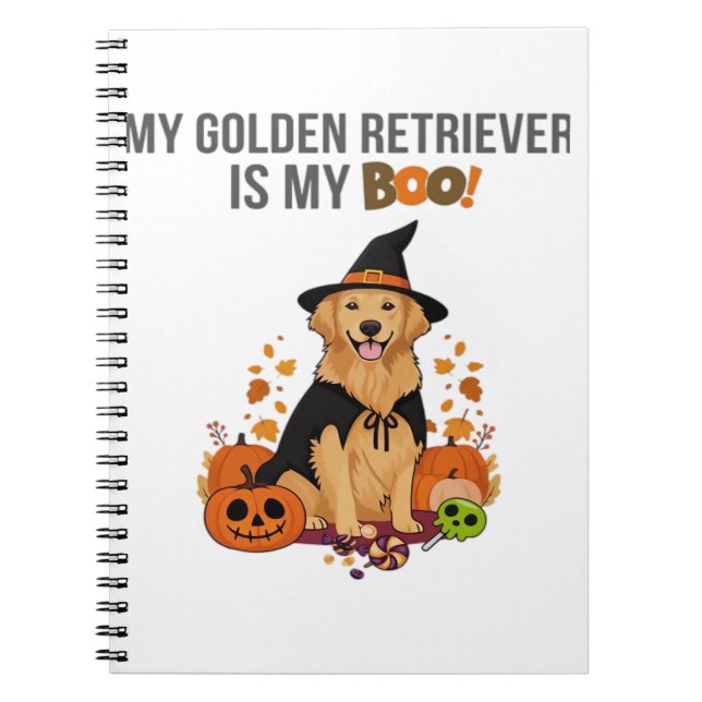 Carnet Golden Retriever Halloween Chien Mon Golden Retrie (Devant)