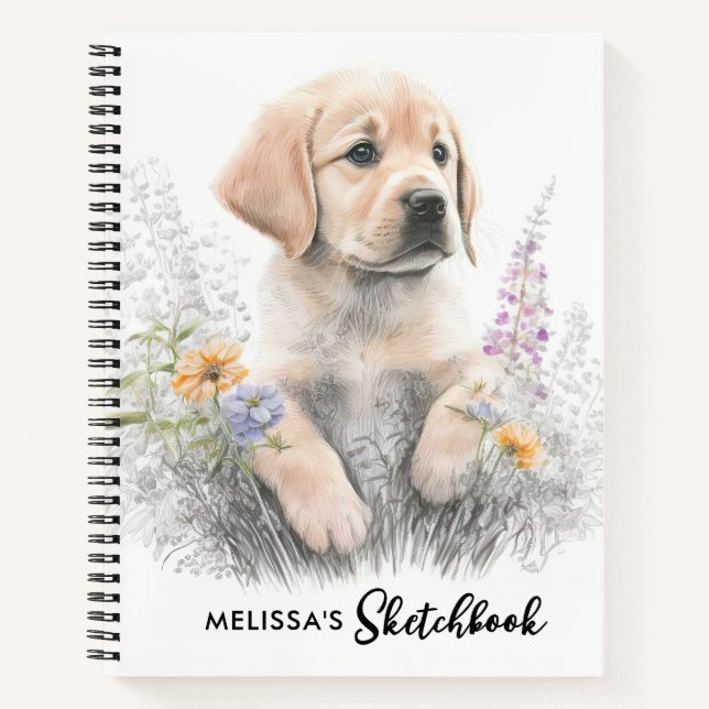 Carnet Golden Retriever mignon Chien Chien Chien Animal L (Devant)