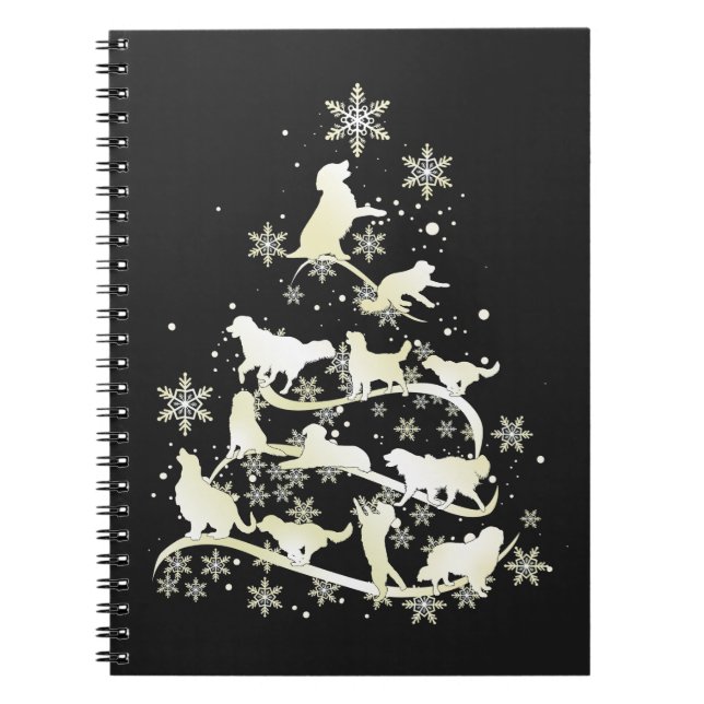 Carnet Golden Retriever Noël Arbre de Noël Xmas Chien pro (Devant)
