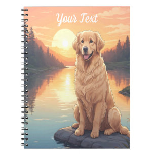Carnet Golden Retriever par lac