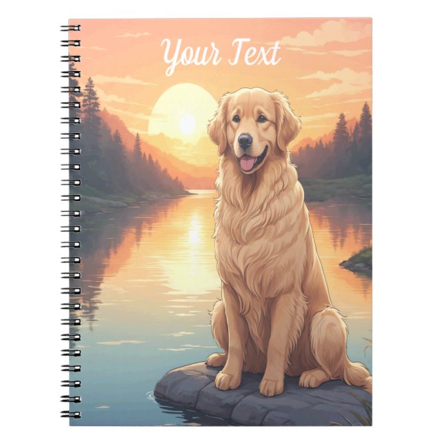 Carnet Golden Retriever par lac (Devant)
