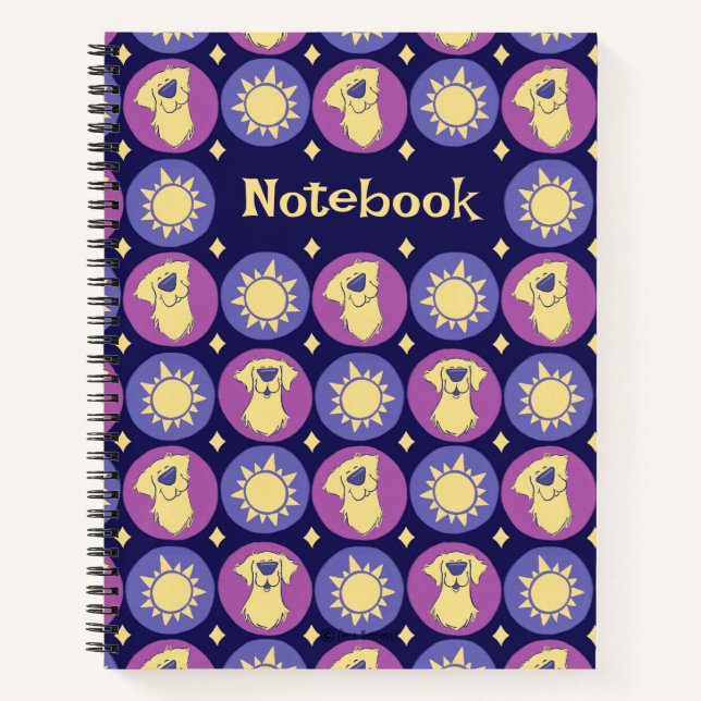 Carnet Golden Retriever Whimsical Sun Personnalisé (Devant)