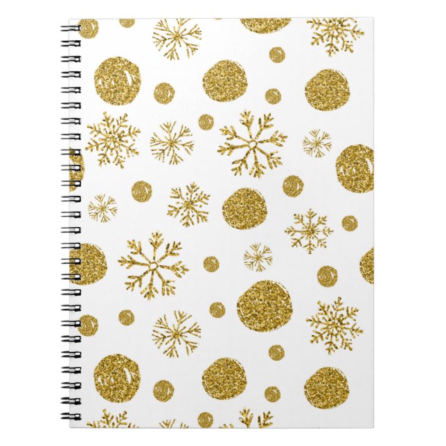 Carnet Golden Snow Flakes 1 (Devant)