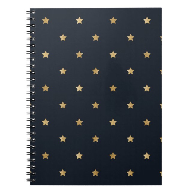 Carnet Golden Stars on Midnight Black (Devant)