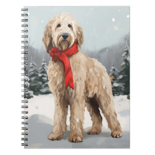 Carnet Goldendoodle Chien dans Noël de neige