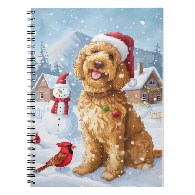 Carnet Goldendoodle Winter Wonderland Christmas Joy (Devant)