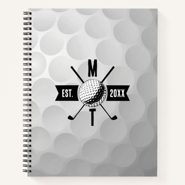 Carnet Golf Ball Texture & Club Premier Monogramme (Devant)