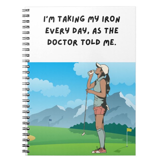 Carnet Golf Funny Dire pour la femme golfeuse (Devant)