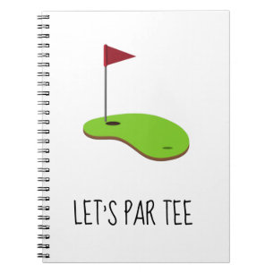 Carnet Golf Let’s Par avec drapeau de golf sur vert blanc