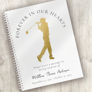 Carnet Golfer Forever dans nos coeurs Funeral Guest Book