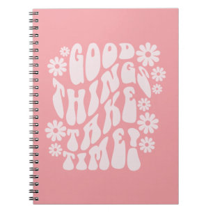 Carnet Good Things Take Time Retro Flowers