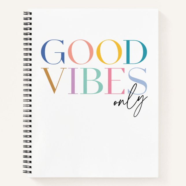 Carnet Good Vibes coloré uniquement (Devant)